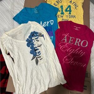 Aeropostale Tees - Blue, Yellow, White, Pink
